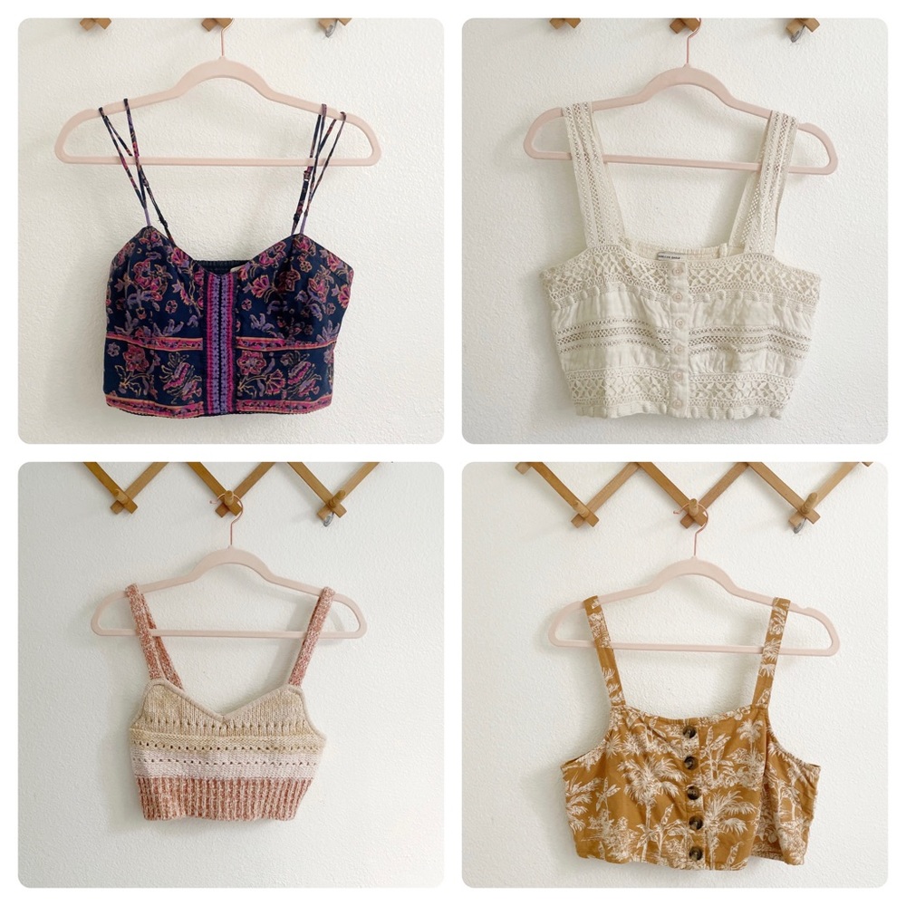 Set of 4 Summer Crop Tops - Free People & American Eagle